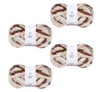 Pretty Jolly 4 gomitoli di filato in finta pelliccia, super morbido e soffice, per lavori a maglia e uncinetto, filato grosso per ciglia (Calico Cat)