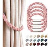 Pretty Jolly Confezione da 4 fermatende magnetiche resistenti in stile moderno, semplice e moderno, per tende sottili o spesse, colore rosa