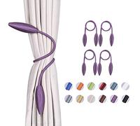Pretty Jolly Confezione da 4 fermatende per tende fai da te, stile europeo, per casa, ufficio, finestre, tende oscuranti e velate (viola)