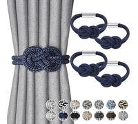 Pretty Jolly Mini fermatenda magnetici Stile nordico Semplice Fermatenda per tende Stile elegante Decorativo Drappeggio per tende Fiocco per finestre per casa e ufficio, Blu scuro, 4 pezzi