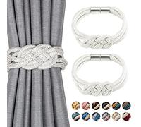 Pretty Jolly Set di 2 fermatenda magnetici in stile nordico, fermatenda in corda intrecciata per tende da finestra di casa e ufficio, colore: bianco