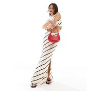 Pretty Lavish - Gonna lunga con stampa a righe in coordinato-Neutro 46