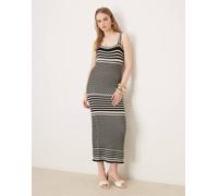 Pretty Lavish - Vestito al polpaccio nero e crema in maglia all'uncinetto S