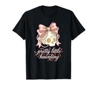 Pretty Little Haunting Dark Estetic Skull Gothic Halloween Maglietta