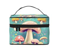 Pretty Little Mushrooms - Trousse per cosmetici da donna, con stampa, grande, organizer da viaggio