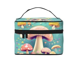 Pretty Little Mushrooms - Trousse per cosmetici da donna, con stampa, grande, organizer da viaggio