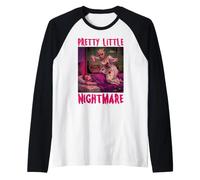 Pretty Little Nightmare Dark Humor Pulp Horror Donne Adulte Maglia con Maniche Raglan