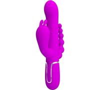 Pretty Love Cammy - Vibratore Rabbit Triplo Multifunzione 4 in 1 Rosa