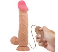 Pretty love - dildo realistico sliding skin series con ventosa scorrevole della pelle controllo remoto flesh 24 cm