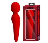 MASSAGGIATORE VAGINALE VIBRATORE WAND ROSSO IN SILICONE RICARICABILE VIBRANTE