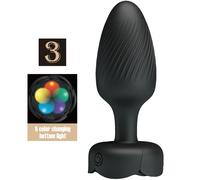 Pretty love - osborn plug anale con luce led nero 9,8 cm