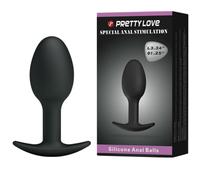 Pretty love plug anal silicona 6.5 cm negro