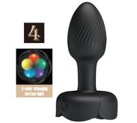 Pretty love - plug anale olman con luce led nero 8,8 cm