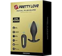 PRETTY LOVE - VIBRATORE RICARICABILE PLUG ANALE REGINA NERO