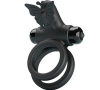 Pretty love - vibratore a doppio anello con stimolatore nero