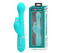 PRETTY LOVE - VIBRATORE DEJON RABBIT 3 IN 1 MULTIFUNZIONE VERDE AQUA -