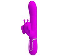 Pretty love - vibratore multifunzione rabbit 4 in 1 farfalla fucsia