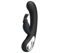 Pretty Love Webb - vibratore rabbit waterproof con stimolatore clitoride (nero)