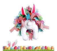 Pretty Meadow Swagss - Cerchi festivi primaverili, decorazione da parete floreale con morbida lepre, decorazione da parete a tema botanico pastello per ingresso, pannelli in reticolato per