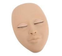 Pretty Memory Testa di Manichino per Ciglia, Testa di Manichino per Ciglia con Palpebre Testa di Manichino in Silicone Pratica per il Trucco e Allenamento per L'estensione delle