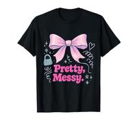 Pretty Messy Bowcore Ruffle Romance Y2K Soft Girl Vibe Style Maglietta