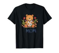 Pretty Mom - Orsacchiotto con Adorabile Cuore e Fiore Maglietta