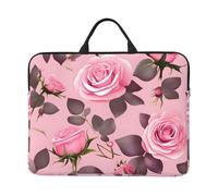 Pretty Pink Roses Prints - Custodia per laptop da 14 pollici, impermeabile e antiurto, adatta per ufficio, lavoro, viaggi di lavoro e viaggi quotidiani.