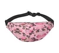 Pretty Pink Roses Travel crossbody marsupio adatto per sport, corsa, ciclismo, viaggi, pesca ragazzi grande marsupio