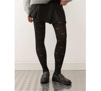 Pretty Polly - Collant neri con motivo di fiocchi-Nero M-L