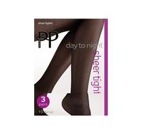 Pretty Polly - Day to Night Sheer - Confezione da 6 collant velati neri 15 denari-Nero M-L