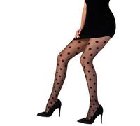 Pretty Polly Trasparente Pois Collant Taglia Unica Nero - PNAWJ1