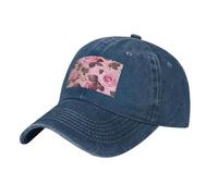 Pretty Roses Berretto da baseball vintage lavato invecchiato papà cappello da golf per uomo donna visiera cappelli regolabile, Blu navy, taglia unica