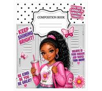 Pretty Smart and Unstoppable: Wide Ruled Notebook for School | Cute Pink & Polka Dot Cover | 7.5 x 9.25 in, 200 Lined Pages Plus 10 Blank Pages for Drawing