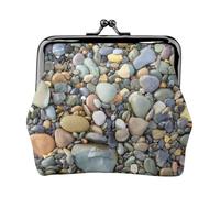 Pretty Stones Print Compact Coin Purse Squisito Kiss Lock Wallet carino mini sacchetto monete carte portafoglio