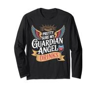 Pretty Sure My Guardian Angel Drinks Spirituale caotico Maglia a Manica