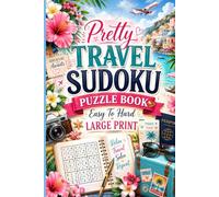 Pretty Travel Sudoku Puzzle Book, sudoku books for adults, sudoku puzzles