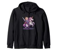 Pretty Unicorn Knight Look per Gli Amanti del Medioevo Felpa con Cappuccio