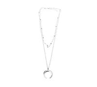 Pretty Women's Alloy Necklace With Crescent Pendants Birthday Gift Nice processing