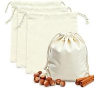 PrettyCare Sacchetti riutilizzabili in rete di cotone, confezione da 6 (resistenza superiore a doppia cucitura, zero rifiuti, biodegradabili, biologici, con etichette per il peso, per conservare