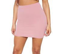 PrettyFashion Donna Mini Gonna Gonna Corta Elasticizzata Estiva (Rosa, 48-50)