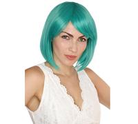 Prettyland parrucca da donna naturale opaca corta caschetto tutti i giorni verde smeraldo turchese verde C435