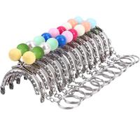 PRETTYLE 10 Pz Chiusure a Scatto per Portamonete Fatto a Mano Fai-da-Te Chiusura a Bacio per Borsa Telaio Portamonete Chiusura Cornici Borsa in Metallo Kiss Clasp Locks con Perle Acriliche, 5cm