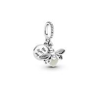 PRETTYLE Charms in Argento Sterling, Glitter nella Notte, a Forma di lucciola, Si Adatta alle Pandora Originali, creazione di Gioielli, 925, 925