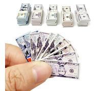PRETTYLIFE 500 mini banconote dollaro per decorazione della casa delle bambole 1:12
