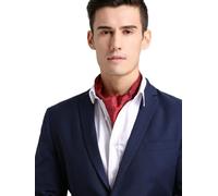 Prettystern Cravatta Ascot Uomo in 100% Seta - Sciarpa Elegante a Due Strati Lavallière da Business e Cerimonia 9. Paisley rosso print