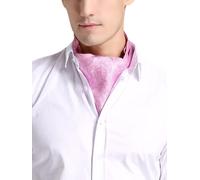 Prettystern Cravatta Ascot Uomo in 100% Seta - Sciarpa Elegante a Due Strati Lavallière da Business e Cerimonia 7. Paisley rosa