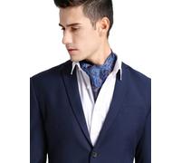 Prettystern Cravatta Ascot Uomo in 100% Seta - Sciarpa Elegante a Due Strati Lavallière da Business e Cerimonia 8. paisley blu