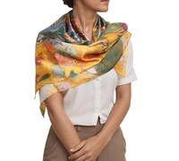 Prettystern Donna 100% Seta Foulard Scialli Cerimonia arte nouveau Gustav Klimt 90cm Quadrato Regalo Idea P375 Signora con fan D'oro