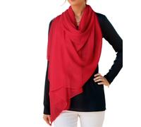 Prettystern Donna Uomo 180cm Lunga Pura Seta Leggera Sciarpa Stola Foulard Coprispalle Elegante da Cerimonia Rosso fiamma