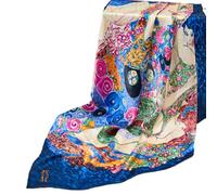 Prettystern foulard donna Colorata pura seta 90x90 quadrato Sciarpa Arte Gustav Klimt Regalo Natale Mamma blu P650 Vergine (blu)